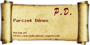 Parczek Dénes névjegykártya